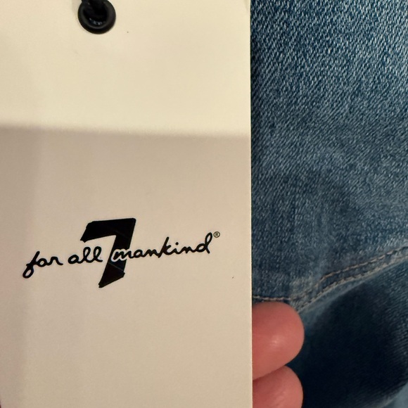 7 For All Mankind Women's Straight Leg Blue Jeans - Picture 5 of 6